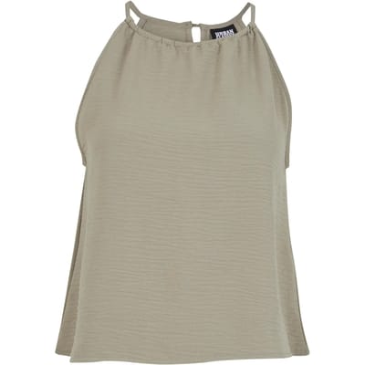 Urban Classics Structured Top Vrouwen Dames Top - olijf - XL