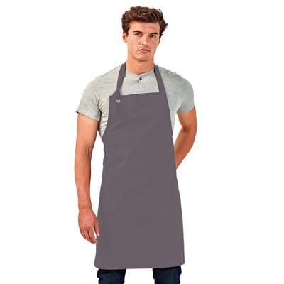 Premier Unisex Calibre Heavy Cotton Canvas Bib Apron (Pakket van 2) (Donkergrijs)