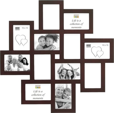 Deknudt Frames multifotolijst S65SV3 - bruin - voor 12 foto's 10x15 cm