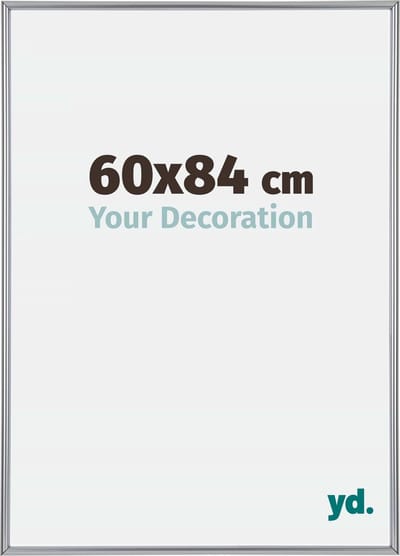 Your Decoration - Fotolijst 60x84 cm - Kunststof - Zilver Hoogglans - Annecy