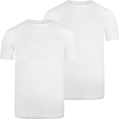 BOXR Underwear - Bamboe T-Shirt Heren - Ronde Hals - Wit - S - Zijdezacht -Thermo Control - Ondershirt Heren - 2-Pack