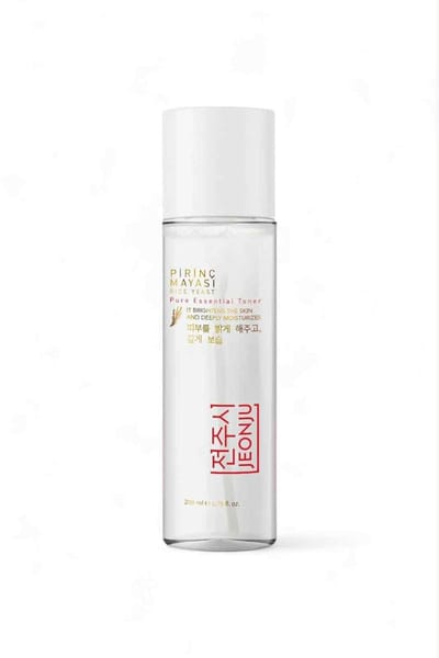 Jeonju Rice Yeast Pure Essential Toner - Whitening Brightening Moisturizing Tonic - Verheldert huid & Hydrateert diep - Anti-vlekken - Rijstgistmelk (Pirinc Mayasi) Bevat Koreaanse rijst Niacinamide Phantenol & Allantoïne extra ondersteuning - 200 ml