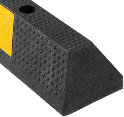 Rubbermagazijn - Rubber stootblok - Zwart/geel - LxBxH=1830x150x100mm - Parkeerstopper - Parkeerplaats bescherming