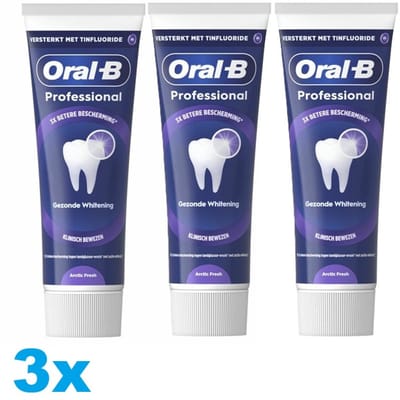 Oral-B Professional Gezonde Whitening Tandpasta 3 x 75 ml – Active Fresh – 3-pack