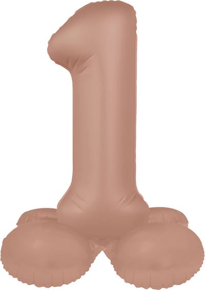 Folat - Staande folieballon Cijfer 1 Vintage Rose - 72 cm