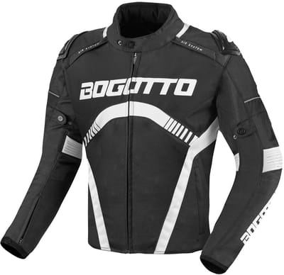 Bogotto Boomerang Waterdichte Zwart Wit Textiele Motorjas - Jas