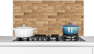 Spatscherm keuken 100x50 cm - Kookplaat achterwand Patroon - Parket - Patronen - Muurbeschermer - Spatwand fornuis - Hoogwaardig aluminium