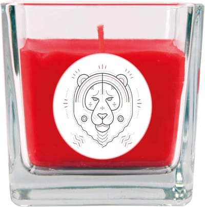 "sterrenbeeld geurkaars Rose in Bonbonglas (Löwe) - vele motieven om uit te kiezen, 190 g - brandduur tot 50 uur - Leo