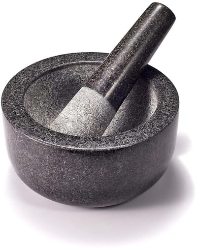 Famanu – Extra grote granieten vijzel en stamper set, Ø 16 cm, ideaal voor pesto, kruiden en specerijen