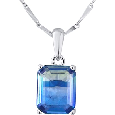 Solitaire kraag tweekleurige kristallen blauwgroen 925 - Anais