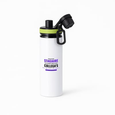 Hacebo® - ik ben de trotste stagiaire van de grappigste, leukste en beste collega's, en ja dit heb ik van hun gekregen waterfles met draaidop groen - de trotste stagiaire - collega's - werknemers - verjaardagscadeau - water fles - 850ML