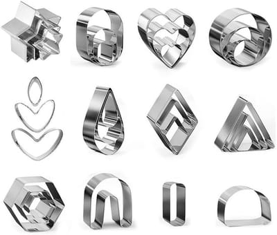 Kleisnijder Set 30 Stuks - Roestvrij Staal - Uitsteekvormpjes Koekjes - Sieraden Maken - Decoreren - Voor Klei en Fondant