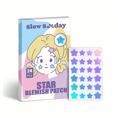 SlowSunday Star Blemish Patch, schattige stervorm, hydrocolloïde materialen, ultradun ontwerp, volledige dekking, waterdicht & ademend, voor pre-make-up en dagelijkse verzorging, Y2K, Koreaanse huidverzorging, geschikt voor zomer & herfst, terug naar school