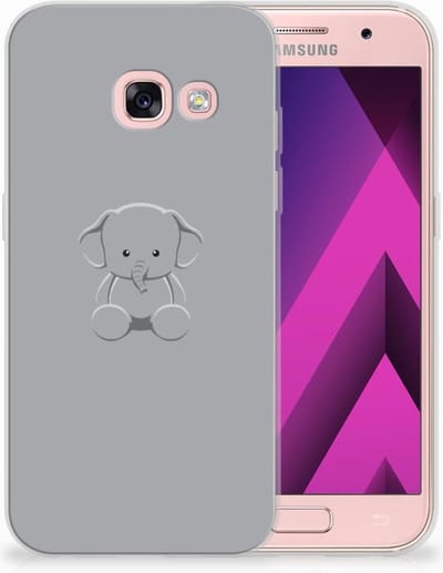 Samsung Galaxy A3 2017 Telefoonhoesje met Naam Grijs Baby Olifant