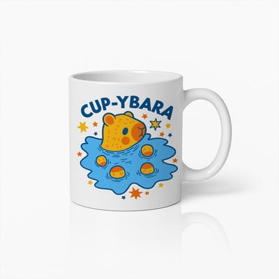 Cup-ybara Mok 330ml – Schattige Capibara Koffiebeker met Leuke Illustratie – Lief Cadeau voor Dierenliefhebbers, Vrienden & Koffiefans