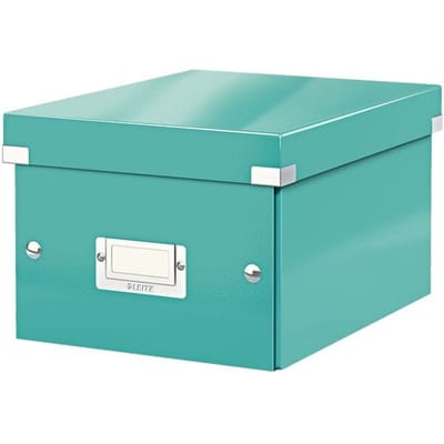 Leitz WOW Click & Store Kleine Opbergdoos - 84% Gerecycled Karton - 22 x 28.2 cm (BxHxD) - voor A5 Formaten - Ijsblauw