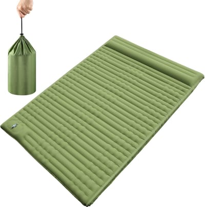Campingslaapmat Zelfopblazend, 12 cm dik luchtmatras Kamperen, slaapmat Ultralicht Ingebouwde luchtpomp en opvouwbaar, waterdicht, draagbaar, geschikt voor buiten kamperen