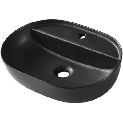 Aquavive Waskom Varna- Keramiek - Ovaal - Mat Zwart- 38,5x50,5x13,5cm
