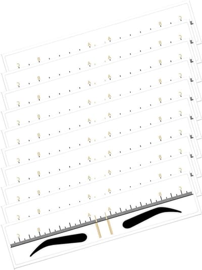 Wenkbrauw Ruler Set - Make-up Sjabloon - Gelijkmatige Wenkbrauwen - Nauwkeurig Meten - 10 Stuks - Transparant