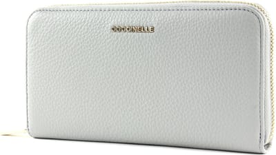 COCCINELLE Portemonnee Metallic Soft Zip Around Wallet Dolphin Grijs