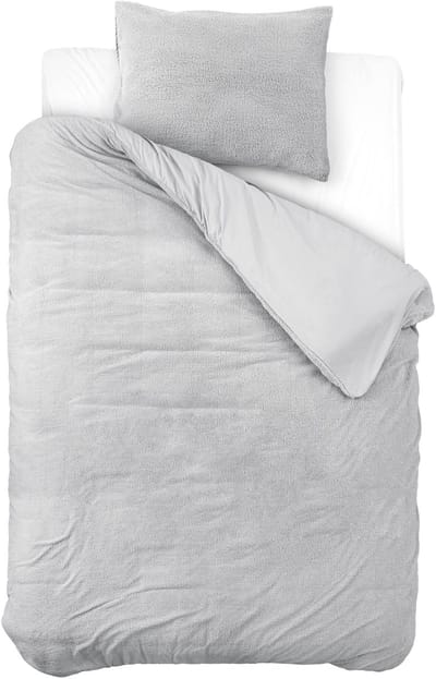 Sleeptime Teddy Dekbedovertrek - 140x200/220 + 1 kussenslopen 60x70 - Grijs - Tweepersoons