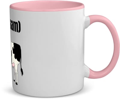 Akyol - koe met eigen naam koffiemok - theemok - roze - Koe - boeren - iemand die houdt van koeien - verjaardag - cadeau - kado - 350 ML inhoud