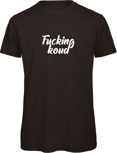 Fucking koud wintersport t-shirt zwart L - soBAD. | Foute apres ski outfit | kleding | verkleedkleren | wintersport t-shirt | wintersport dames en heren
