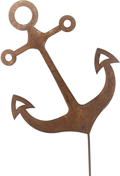 Tuinsteker Anker van Metaal - Roestige Tuindecoratie met Patina (45 cm x 37 cm)