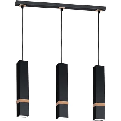 VIDAR Zwarte Hanglamp 3xGU10 - Modern Design