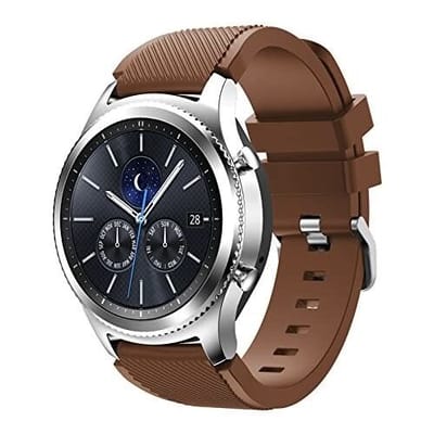 Geschikt voor Samsung Gear S3 siliconen bandje - koffiebruin - 46mm