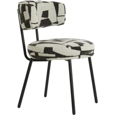 Light & Living - Eetkamerstoel HARVIE - 57x55x77 cm - Zwart/ Wit
