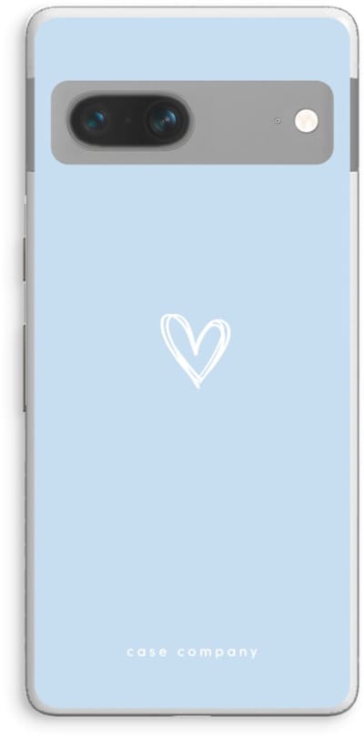 Case Company® - Hoesje geschikt voor Google Pixel 7 hoesje - Klein Hart Blauw - Soft Cover Telefoonhoesje - Bescherming aan alle Kanten en Schermrand