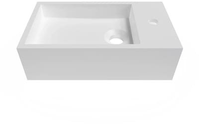 DutchLine - Solid.Surface Fontein - Mat Wit Rechts- 360x180x120mm