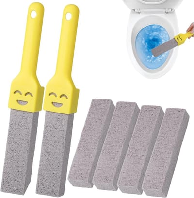 GELLDG 6 puimstenen - Toiletreiniging - Met 2 handgrepen - Toiletreinigingssteen - Vervangbaar - Verwijdert kalkaanslag - Toiletreiniger - Geschikt voor badkamers, zwembaden, toiletten