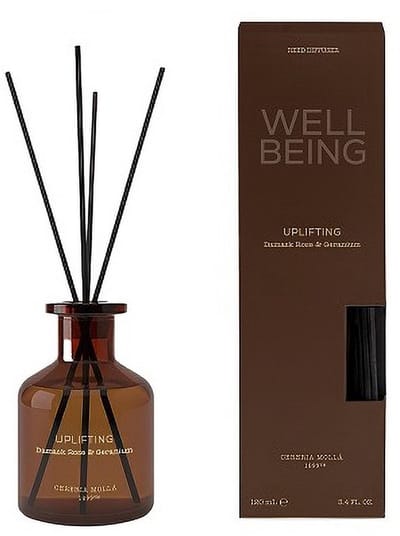 Well Being - UPLIFTING - geurstokjes 120 ml - Damask Rose & Geranium - Cereria Mollà 1899 - NIEUW
