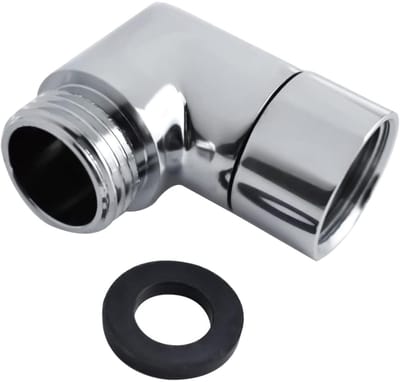 Dailygoods - 90 graden handdouche adapter - Doucheslang verlenging - Verchroomd zilver - Douchekop aansluiting - Hoogwaardig messing - Geschikt voor e...