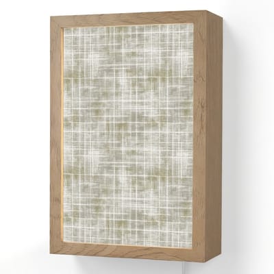 Wandlamp 20x30 cm - Oplaadbaar - Linnen - Patroon - Groen - Wandlampen binnen woonkamer - Slaapkamer lamp met kabel - Decoratieve nachtlamp - Vloerlamp snoer