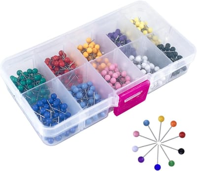 Kleurige 500 Stuks Kleine Ronde Plastic Pennen met Stalen Punt voor Markeren van Reisroutes, Adressen en Creatieve Projecten - 10 Kleuren