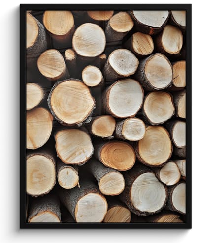 Poster in lijst - Fotolijst 50x70 cm - Posters - Hout - Boomstammen - Textuur - Posterlijst zwart - Decoratie - Wanddecoratie woonkamer - Muurdecoratie slaapkamer