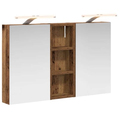 vidaXL - Badkamerkast - set - 3 - st - 80 - x - 10,5 - x - 50 - cm - Bewerkt - hout