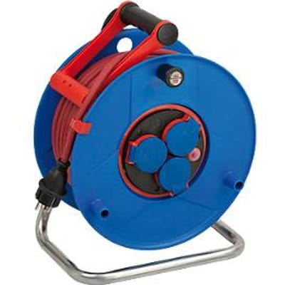 Brennenstuhl Garant Bretec IP44 Kabelhaspel voor bedrijfsmatig en bouwplaatsen, 40 m (van speciaal kunststof, voor gebruik op bouwplaatsen en continu gebruik buitenshuis, Made in Germany), blauw
