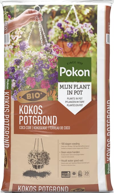 Pokon Bio Kokos Potgrond - Biologische Potgrond - Schone Handen & Lichte Potten - Geschikt Voor Alle Planten - 20L