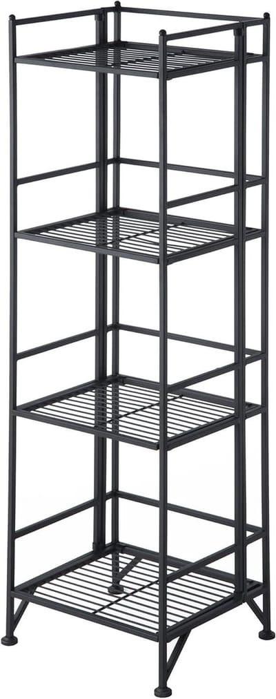 Opvouwbare Metalen Plank - Boekenkast Stellingkast - Opbergen Decoratie - Geen Gereedschap Nodig - 11.25 inch Diep - Zwart