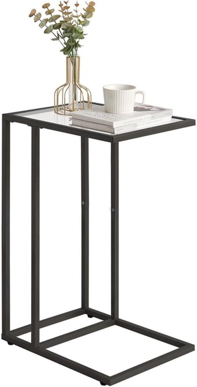 Store_7 - C-vormige Bijzettafel - Gehard Glas - Ideaal Voor Kleine