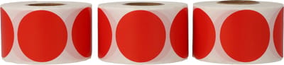 3x 500 Etiketten Rond Rood Sticker 35 mm op Rol - Label Blanco Stickers Gekleurd Sliutzegels - Dappaz
