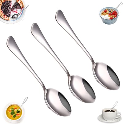 3 stuks puntige lepel - roestvrijstalen lepel - Lepels - RVS 304 - Ergonomisch Handvat - Veelzijdig Keukengereedschap - Koffieroerlepel - dessertlepel - Geschikt voor thuis in de keuken of in een restaurant