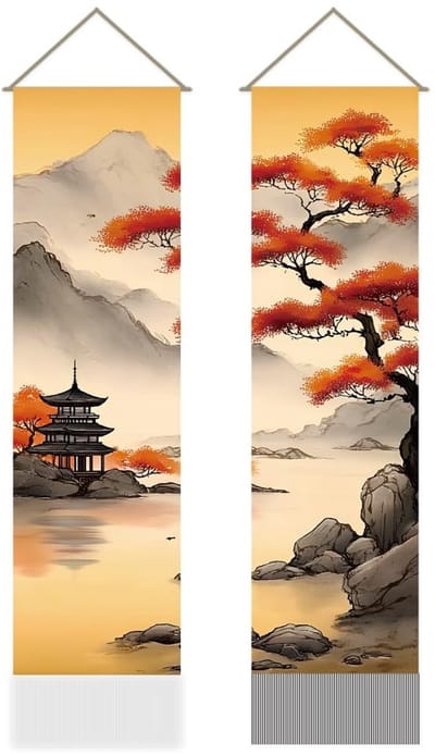 Wandkleed met - Dailygoods- Wandtapijt Traditioneel Chinees Landschap
