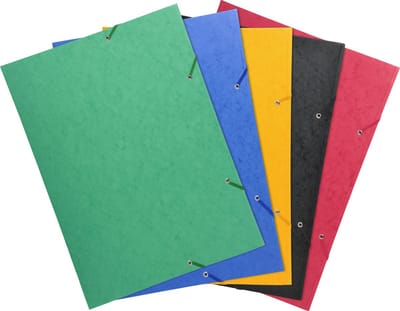 Exacompta 10x Elastomap met 3 kleppen in glanskarton 600gm2 - A3 - Geassorteerd - 59500E