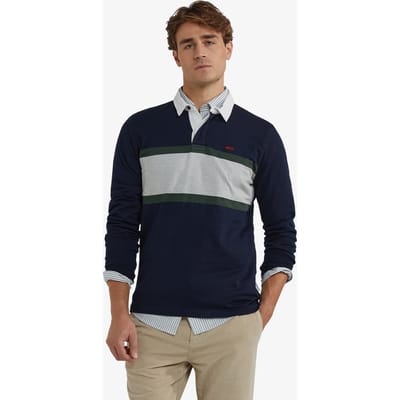 McGregor Colourblock Rugby Navy Size: S | Long-Sleeved T-Shirts Outlet | Heren | Grijs