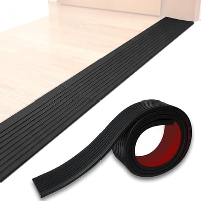 Zelfklevende Rubber Drempelhulp voor Rolstoel en Looprek 8x3x100 cm (2 Stuks)